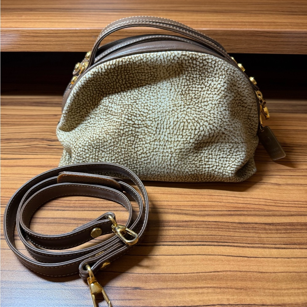 Borbonese Vintage Tote Bag Italian Craftsmanship